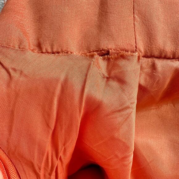 Carmen Marc Valvo Ruched Silk Cocktail Dress Pink Orange Size 2 - Picture 7 of 9
